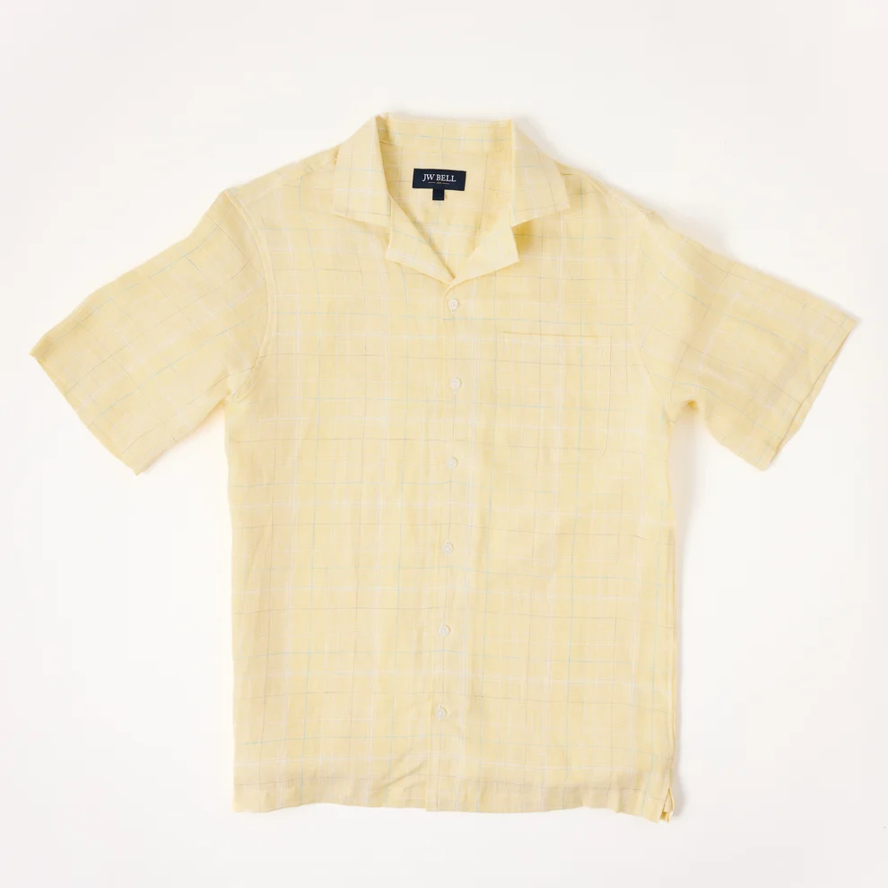 Yellow short-sleeve camp shirt